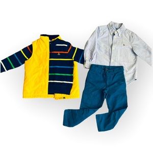 Toddler Boys’ Clothes Bundle (3T). Sweater, Vest, Chino Pants, and Shirt.
